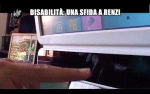 Disabili DOC – Le Iene, servizio di Filippo Roma. Immagine tratta dal video che mostra un dispositivo a puntamento oculare