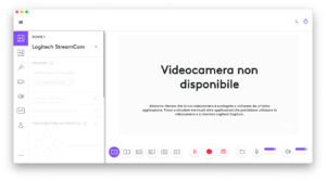 Disabili DOC – “Speciale Logitech StreamCam” – La schermata “Logi Capture” mostra che la StreamCam non è disponibile