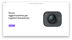 Disabili DOC – “Speciale Logitech StreamCam” – La schermata “Logi Capture” mostra che è disponibile un aggiornamento